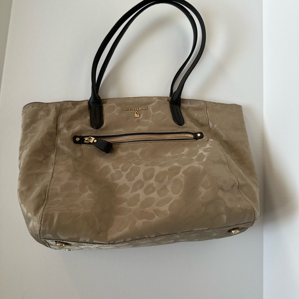 Michael Kors Tan and Black Tote Bag